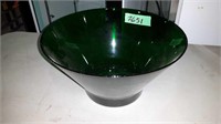 GREEN GLASS BOWL 12" DIA X 6"