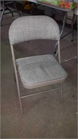 FOLDING STEEL CHAIR WITH FABRIC SEAT & BACK