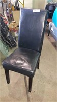 LEATHER HIGH BACK CHAIR BROWN 40" H