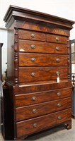 CIRCA 1840's MAHOGANY CHEST ON CHEST