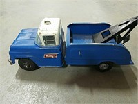 Buddy L blue towing truck