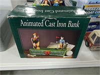 Animated Cast iron golfing bank