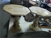 Pair of matching granite top end tables