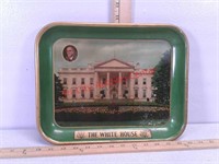 Vintage metal serving tray "The White House"