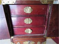 Ornate Looking Jewelry Box with Contents