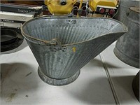 Galvanized coal bucket with handle