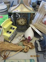 Lot of Decorations - clock, chicken, metal picture