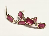 $1899 14K Ruby Diamond Earrings