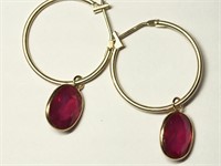 $1677 14K Ruby Earrings