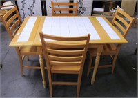 11 - TILE TABLE WITH 4 CHAIRS