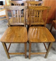 11 - SET OF 4 WOODEN CHAIRS