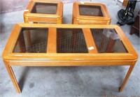 11 - SET OF 3, COFFEE TABLE & 2 END TABLES