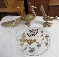 208 - PEACOCK/BIRD PLATE TABLE ART