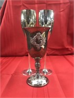 LOT 3 Silver Plated Wine Cups Goblet
