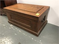 Antique oak wooden storage box