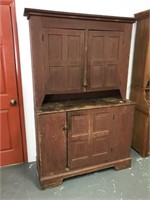 Early country step back cupboard