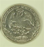 1877 MEXICO EIGHT REALES SILVER COIN