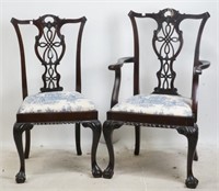 SET OF EIGHT CIRCA 1850 CHIPPENDALE DINING CHAIRS