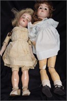 2 Victorian Bisque Head Dolls,