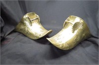 Pair of Early Brass Figural Stirrups,