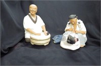 2 Asian Pottery Figurines;