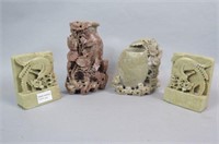 4 pcs. Chinese Carved Soapstone;