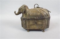 Chinese Bronze Figural Elephant Box,