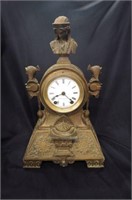 Victorian Bronzed Mantle Clock, Egyptian Reviival.