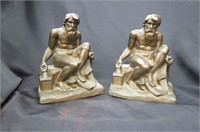 Pair of Bronze Figural Bookends,