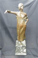 Bronze Statue of Young Woman,