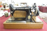 Early Singer Sewing Machine, featherweight style,