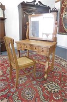 Birdseye Maple Dressing Table with Mirror,