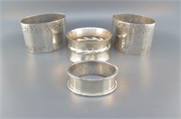 4 Sterling Silver Napkin Rings.