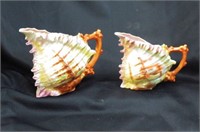 2 Royal Bayreuth Figural Porcelain Shell Creamers.