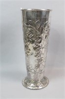 Silverplate Tall Vase,