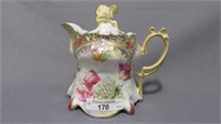 RS Prussia point clover mold floral syrup pitcher