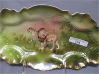 RS Prussia 13" Lions celery tray. Very rare.