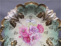 RS Prussia 11" Iris mold floral plate w/ Poppy