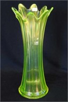 N's Thin Rib 13" midsize vase - vaseline