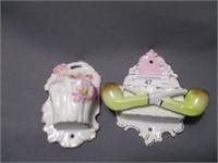 2 Early Years RS Prussia hand painted match holder
