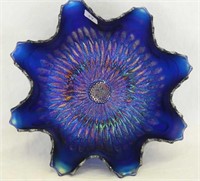 Sunflower spt ftd ruffled bowl - blue