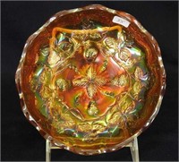 M'burg Grape Wreath 7" IC shaped bowl - marigold