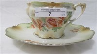 RS Prussia floral mustache cup & saucer set