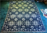 Early 2 pc. Blue and white coverlet, signed Henrie