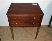 24" Mahogany 2 drawer stand, period