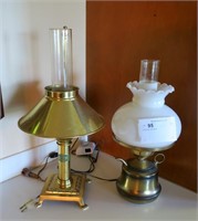 Lot, brass table lamps