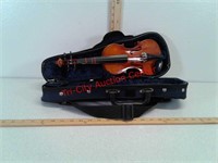 Miniature 1/10 size violin in case, no bow