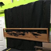 Large Hand Carved Japanse Wall Art Mountain