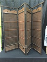 Hand Carved Wooden Japanese Screen