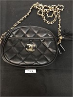 CoCo Chanel Black Leather Purse
